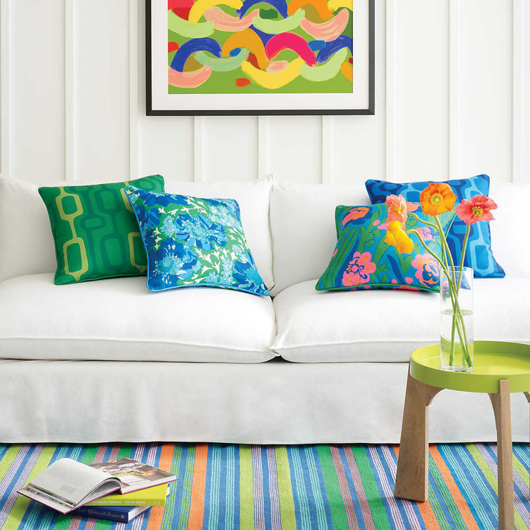 Multicolor Handwoven Cotton and Synthetic Striped Rug 9' x 12'