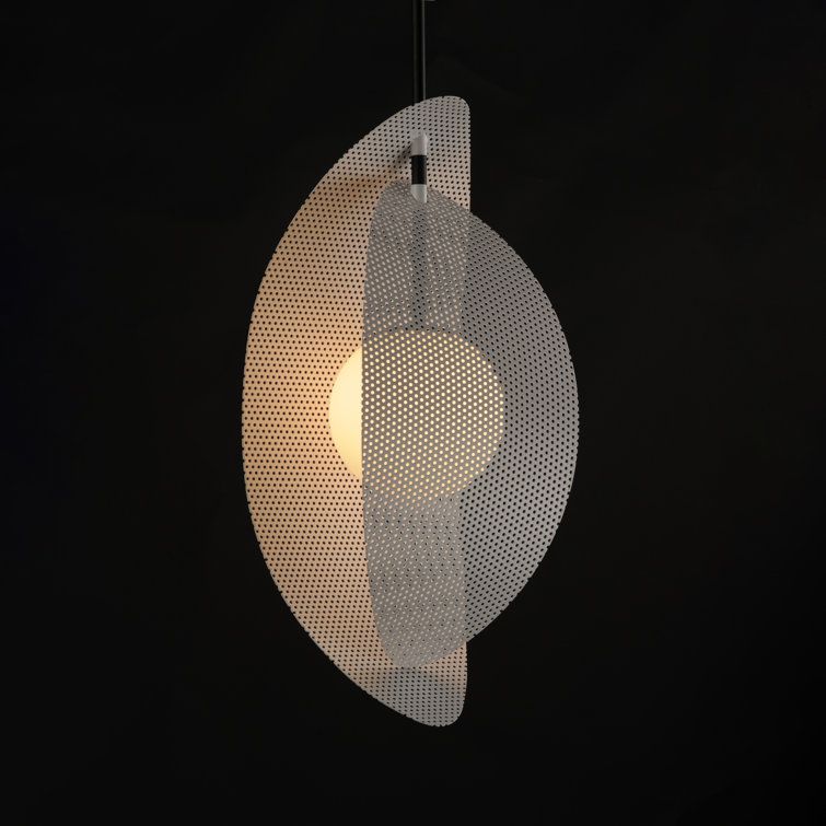 Matte White and Black Glass LED Mini Pendant Light