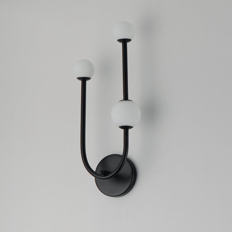 Alina Black Dimmable LED Wall Sconce with Glass Spheres