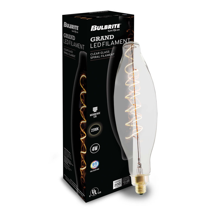 Oversized Clear LED Edison Bulb with Spiral Filament