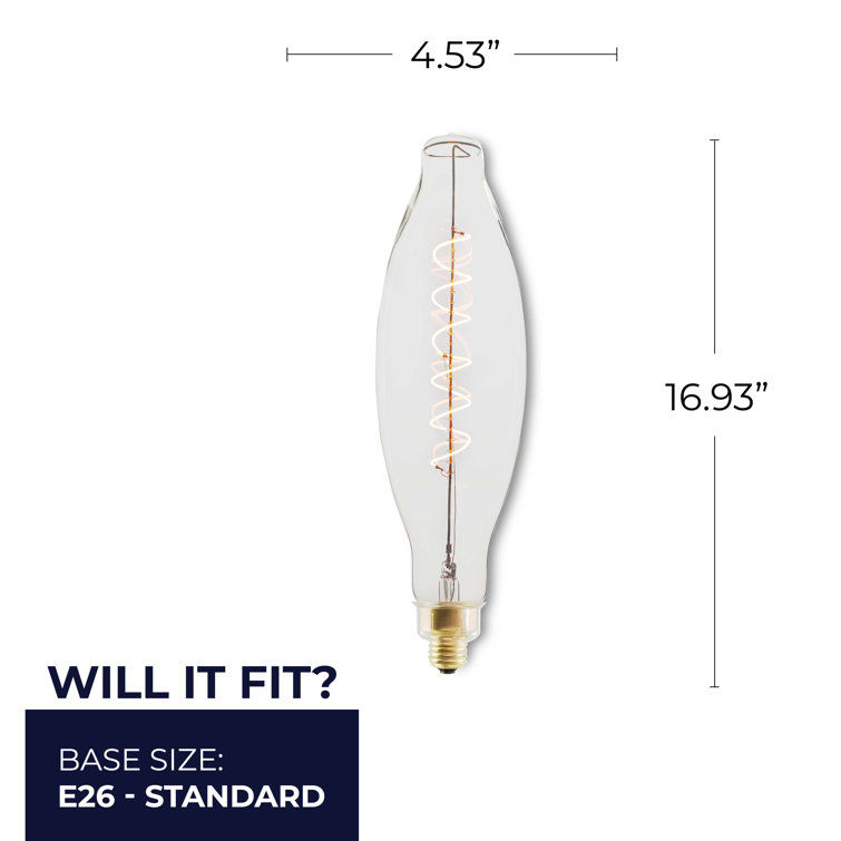 Oversized Clear LED Edison Bulb with Spiral Filament