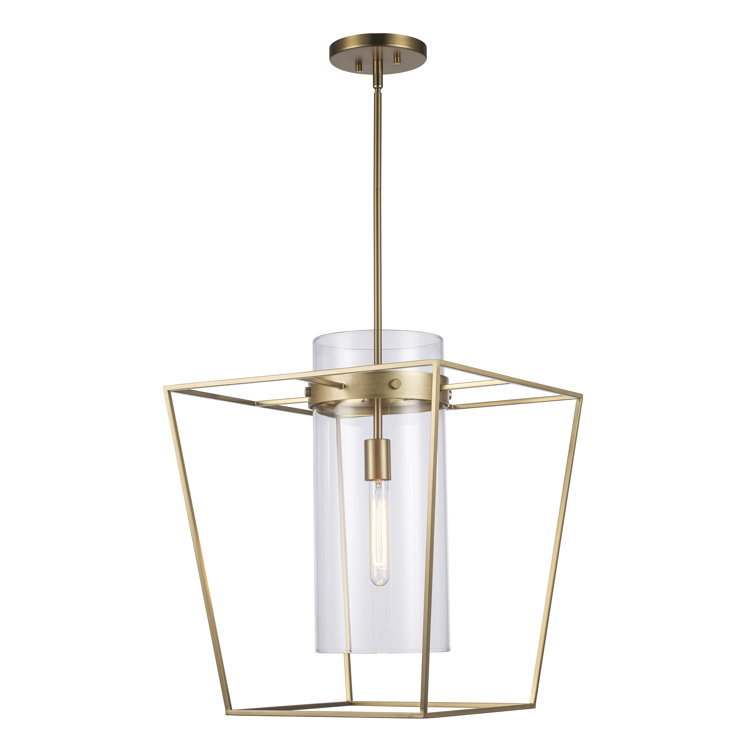 Antique Gold Mini Lantern Pendant with Clear Glass Shade
