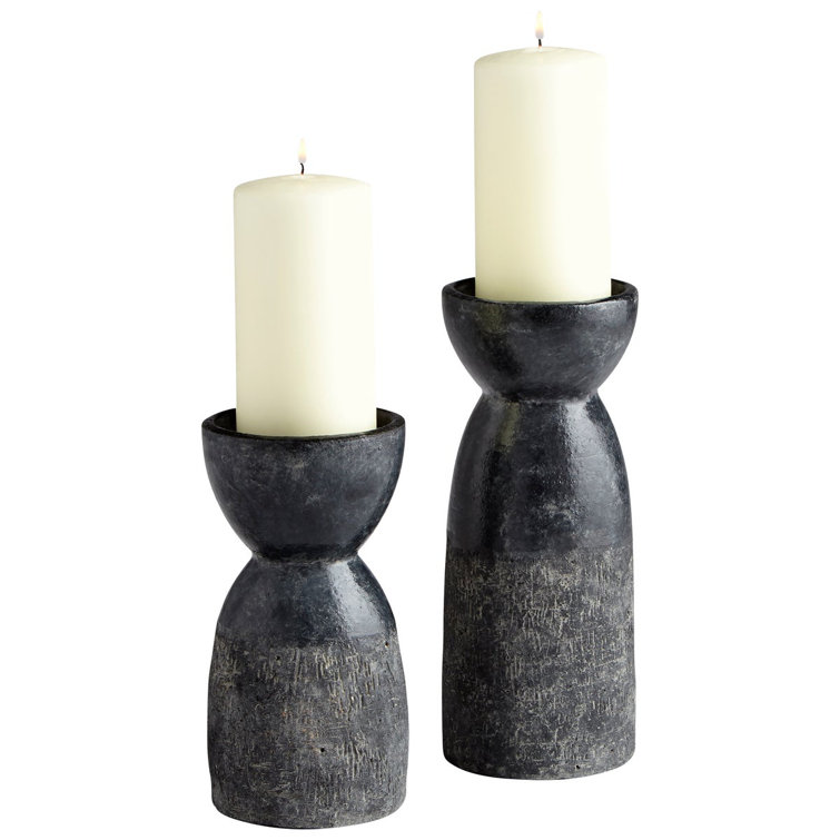 Escalante Black Ceramic 8" Tall Candle Lantern