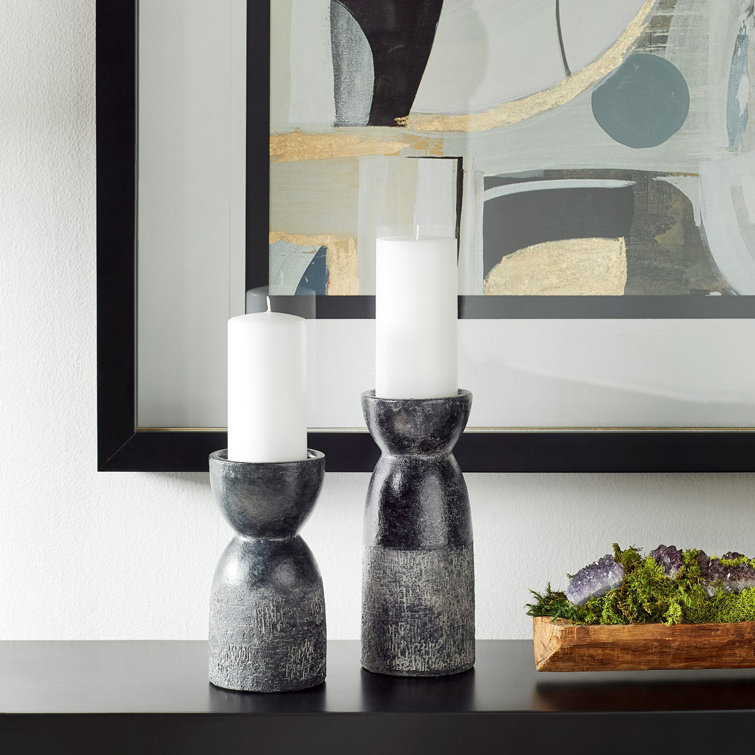Escalante Black Ceramic 8" Tall Candle Lantern
