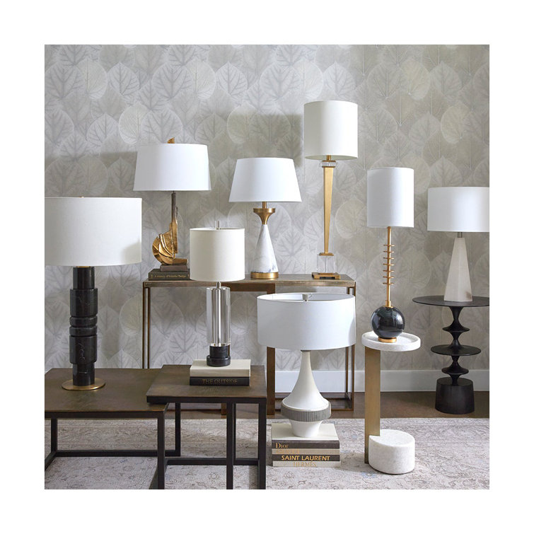 Elegant Gold and White Transitional Table Lamp
