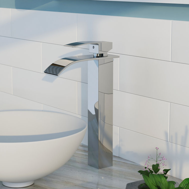 Chrome Single Handle Waterfall Vessel Sink Faucet