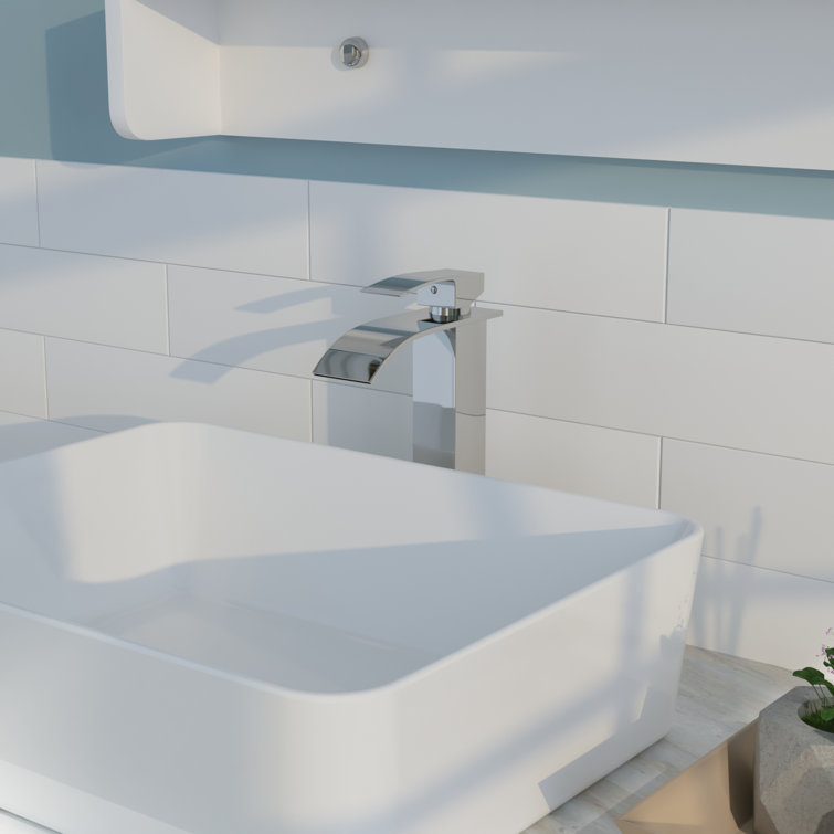 Chrome Single Handle Waterfall Vessel Sink Faucet