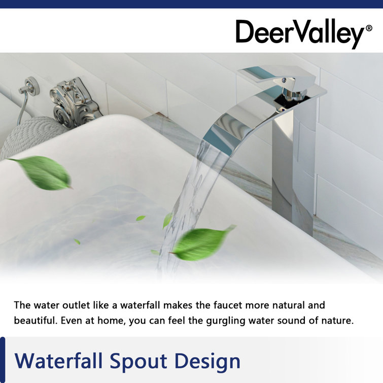 Chrome Single Handle Waterfall Vessel Sink Faucet