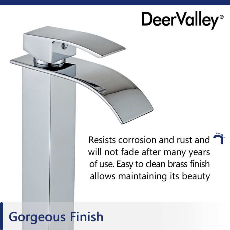 Chrome Single Handle Waterfall Vessel Sink Faucet