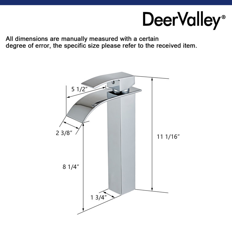 Chrome Single Handle Waterfall Vessel Sink Faucet