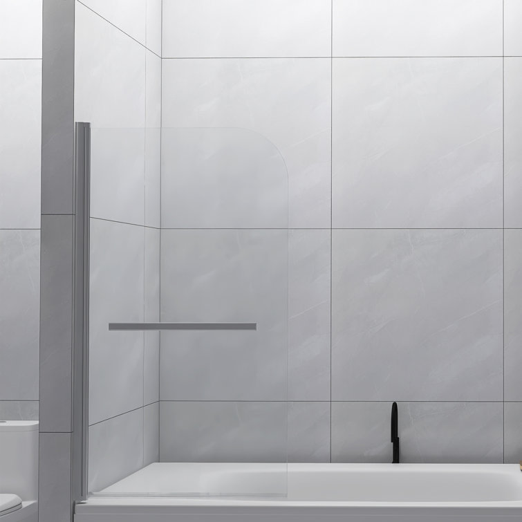 31'' x 55'' Stainless Steel Clear Glass Pivot Tub Door