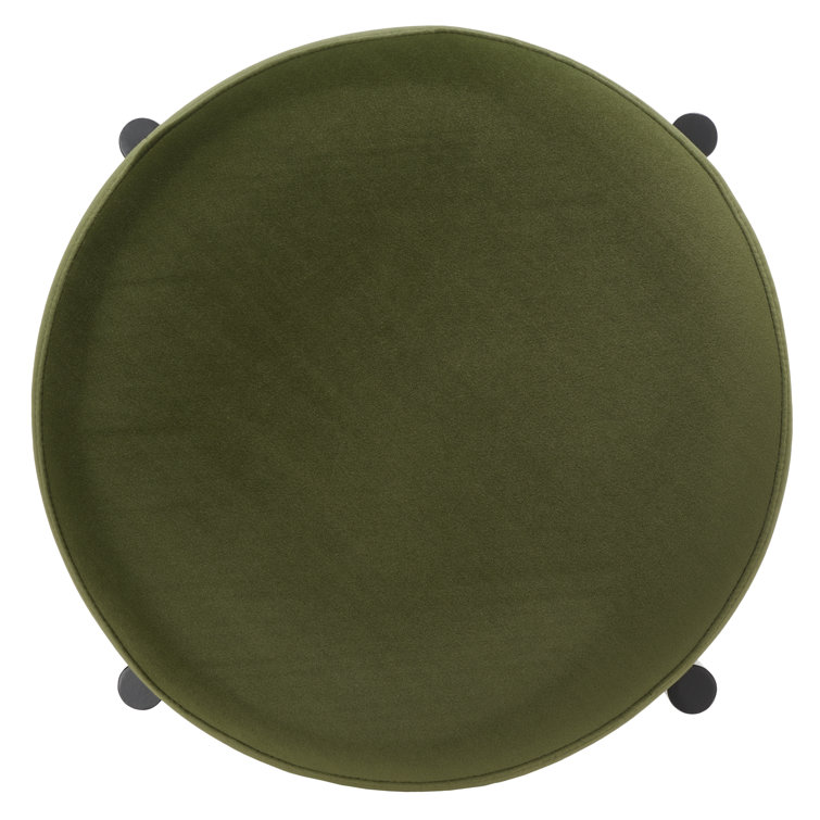 Forest Green Velvet and Black Metal Counter Stool
