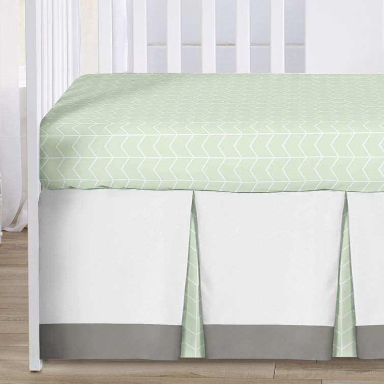 Mint and Gray Microfiber Elephant 4-Piece Crib Bedding Set