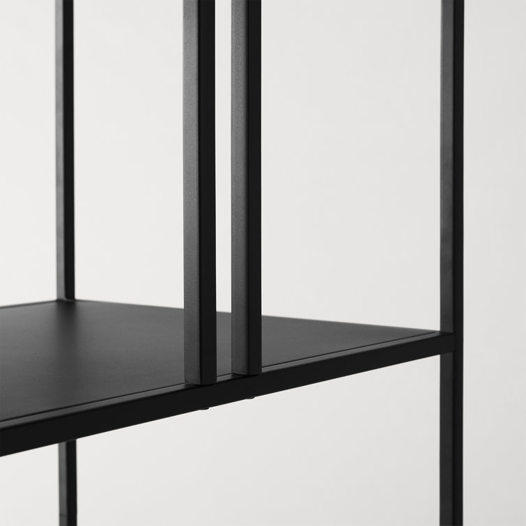 Industrial Blackened Bronze 5-Tier Staggered Bookcase