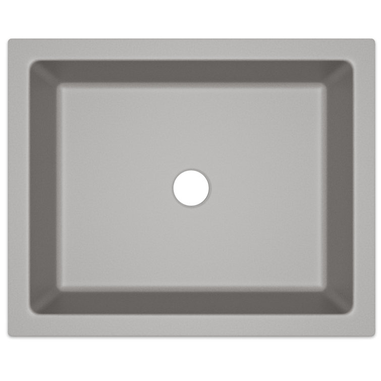 Concrete Gray Quartz Composite Undermount Vanity Sink