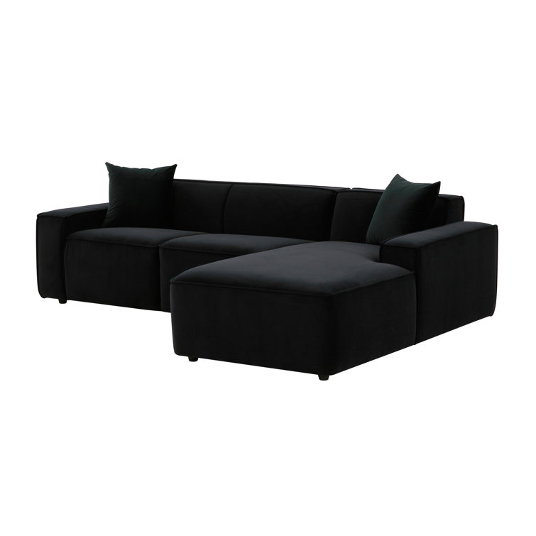 Olafur Cream Linen and Wood Stationary Sectional Sofa