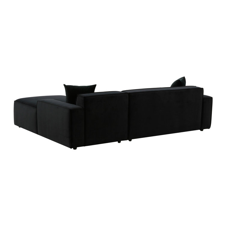 Olafur Cream Linen and Wood Stationary Sectional Sofa
