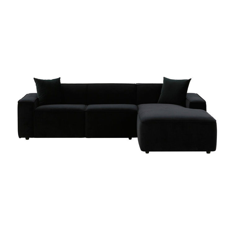 Olafur Cream Linen and Wood Stationary Sectional Sofa