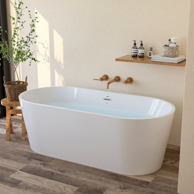 Shangri-La 67" Glossy White Acrylic Freestanding Bathtub