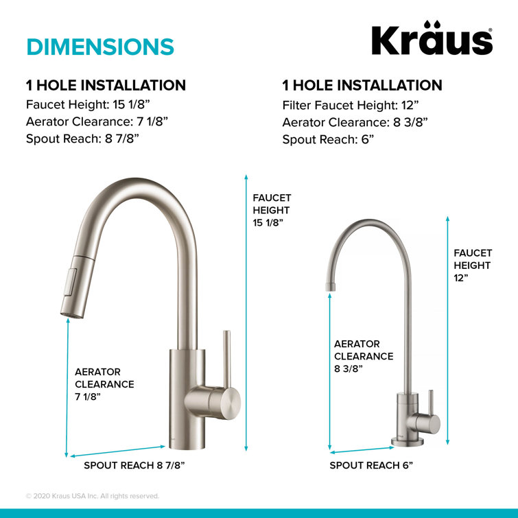 Spot Free Stainless Steel Pull-Down Kitchen Faucet with Water Filter