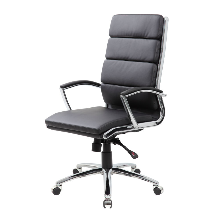 Black High-Back Leather Executive Swivel Office Chair