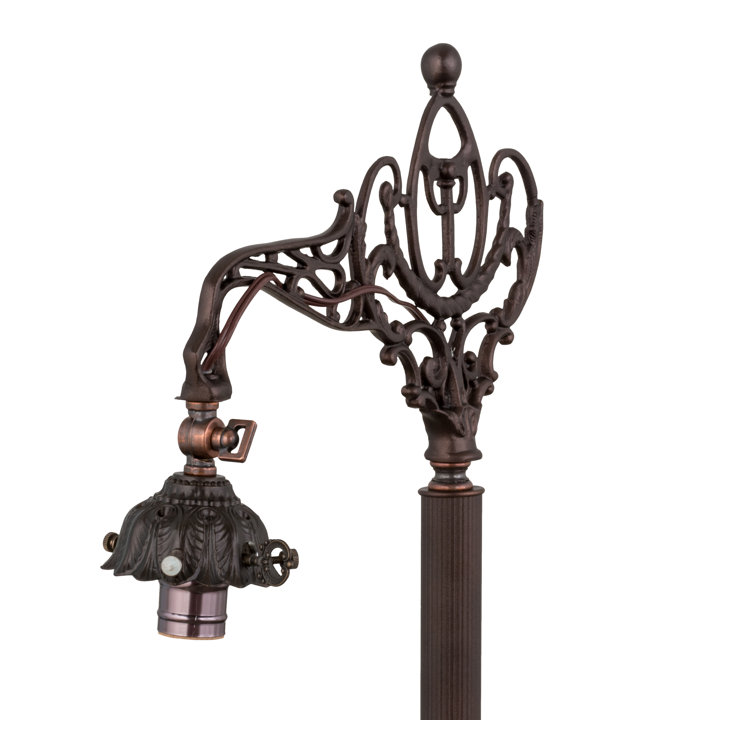 Victorian 61'' Mahogany Bronze Stained Glass Floor Lamp
