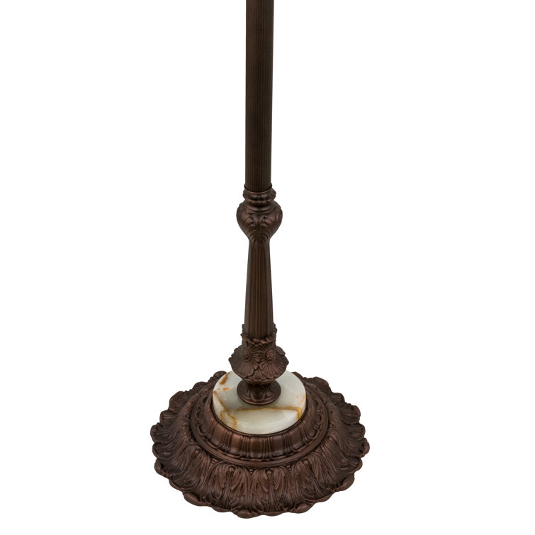 Victorian 61'' Mahogany Bronze Stained Glass Floor Lamp