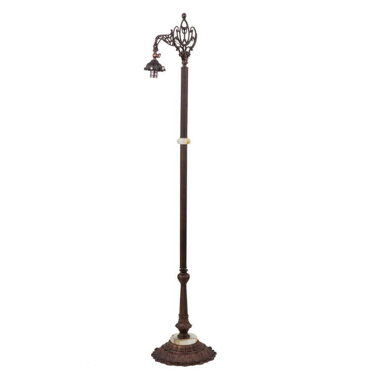 Victorian 61'' Mahogany Bronze Stained Glass Floor Lamp