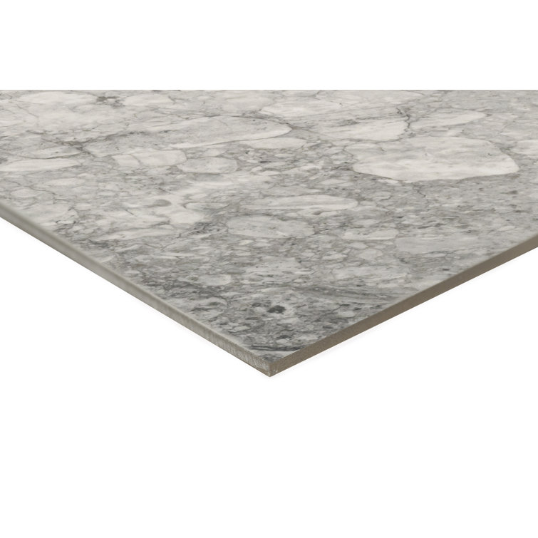 Leonardo Onda Gray 24x24 Polished Porcelain Marble Look Tile