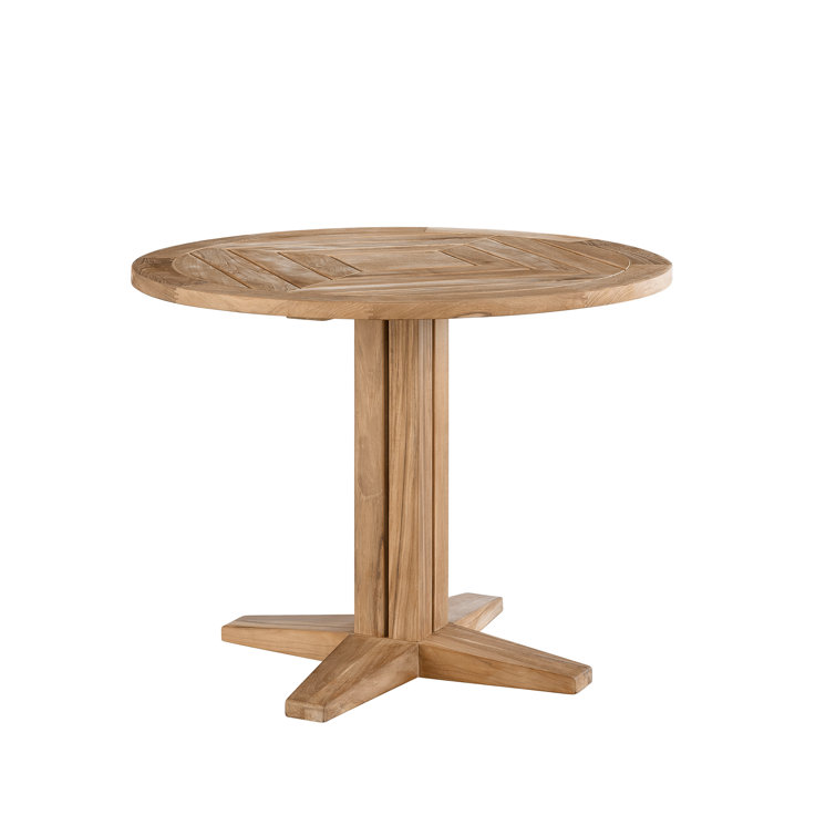 Chesapeake 38'' Round Brown Teak Outdoor Dining Table