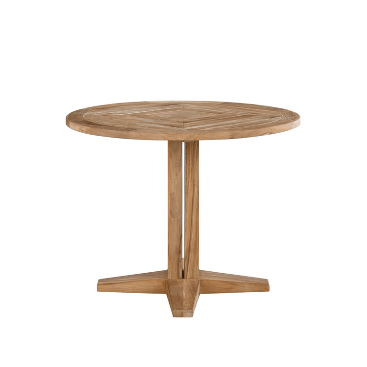Chesapeake 38'' Round Brown Teak Outdoor Dining Table