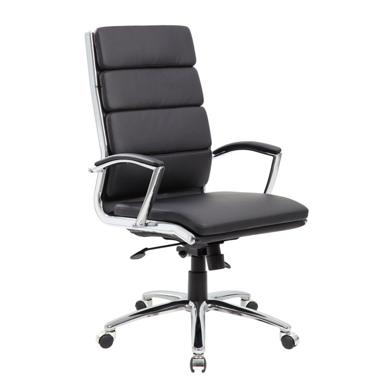 Black High-Back Leather Executive Swivel Office Chair