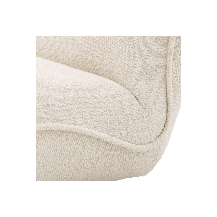 Luxe Cream Velvet Swivel Accent Chair with Brushed Brass Base