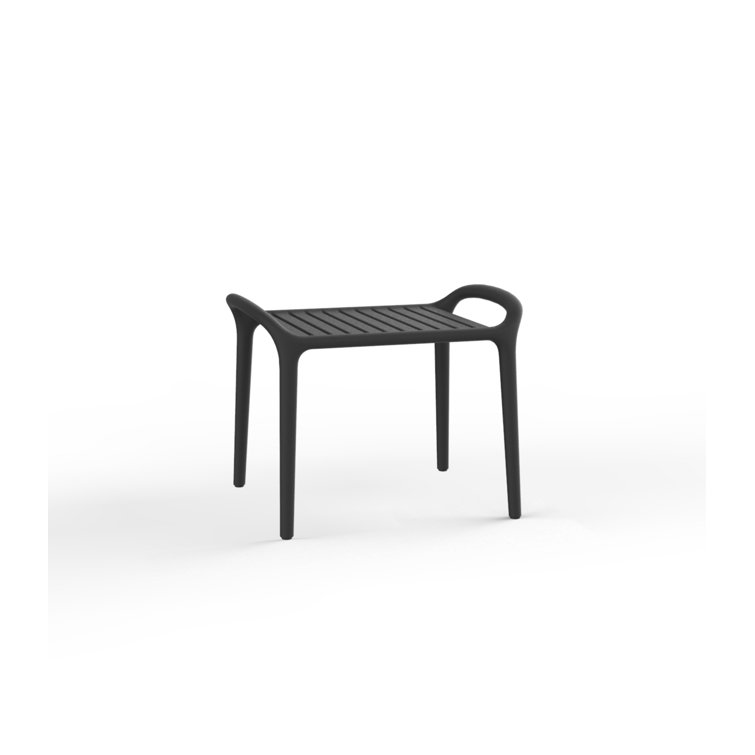 Ibiza Black Rectangular Side Table with Recycled Polypropylene