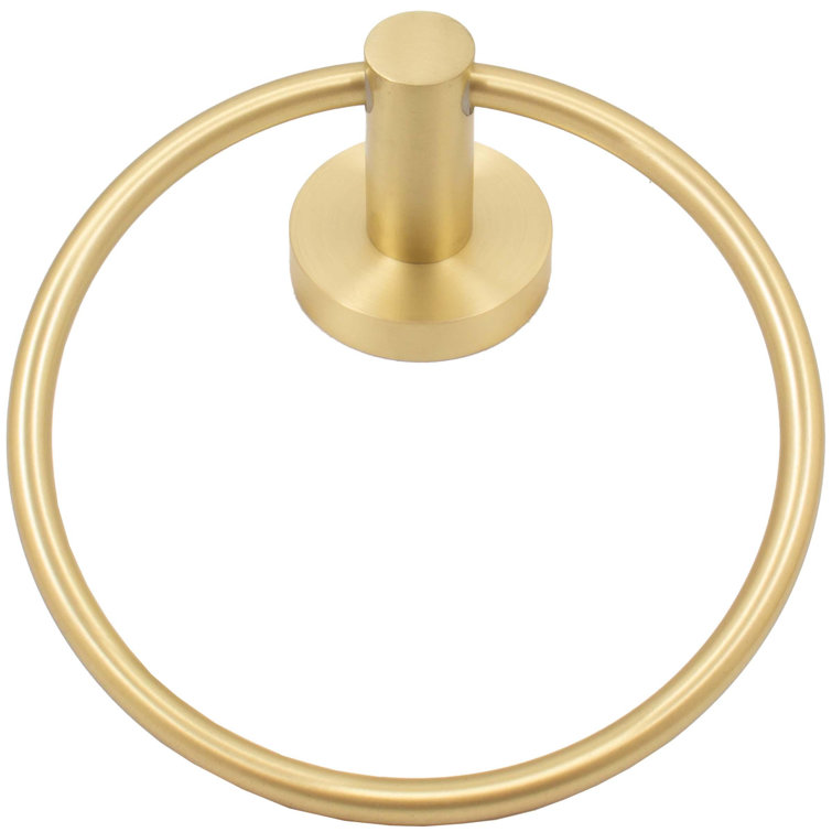 Zurich Satin Brass Modern Towel Ring