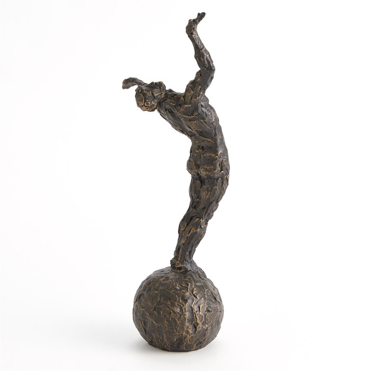Bronze Cast Iron Sculpture with Gold Highlights