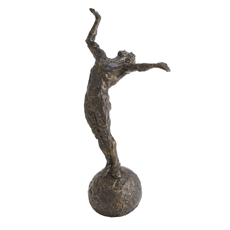 Bronze Cast Iron Sculpture with Gold Highlights