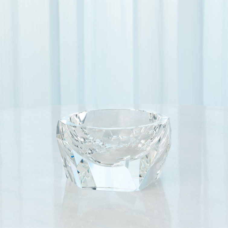 Clear Handcrafted Multi Facet Crystal Bowl