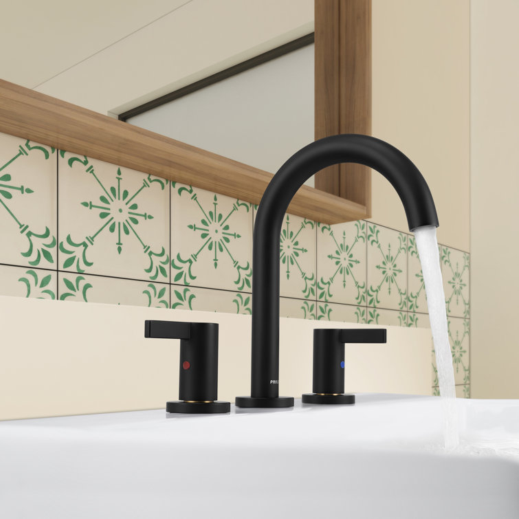 Electra Matte Black Widespread 2-Handle High-Arc Bathroom Faucet