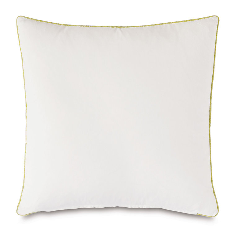 Lime Green Botanical Cotton Square Throw Pillow