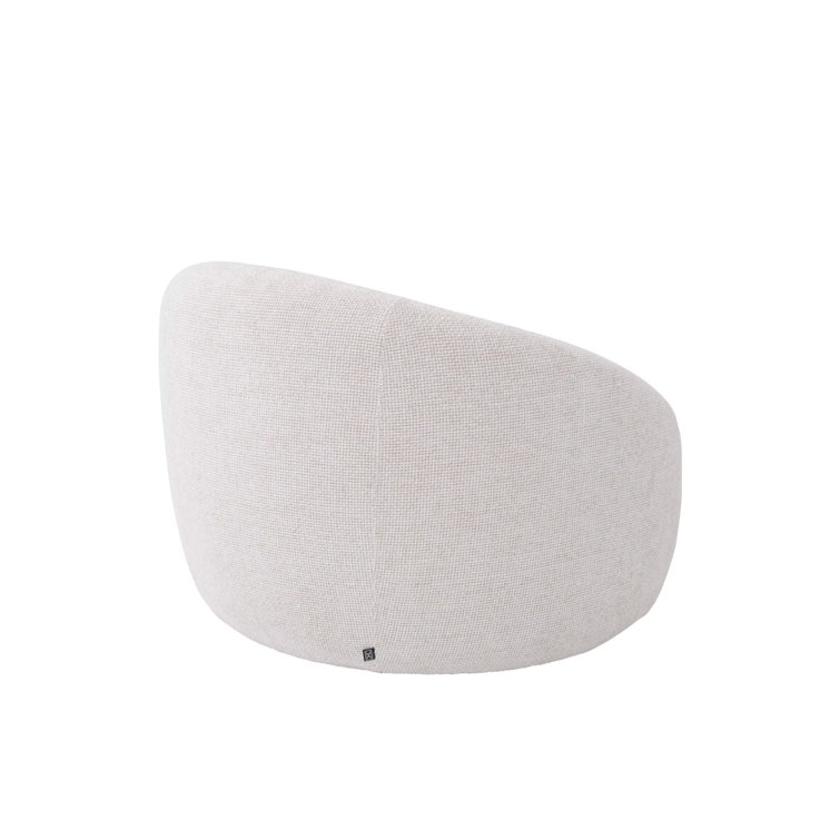 Amore Lyssa Off-White Upholstered Swivel Barrel Chair