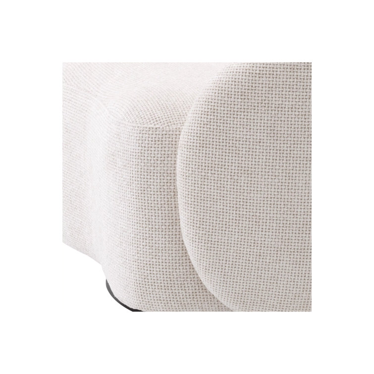 Amore Lyssa Off-White Upholstered Swivel Barrel Chair