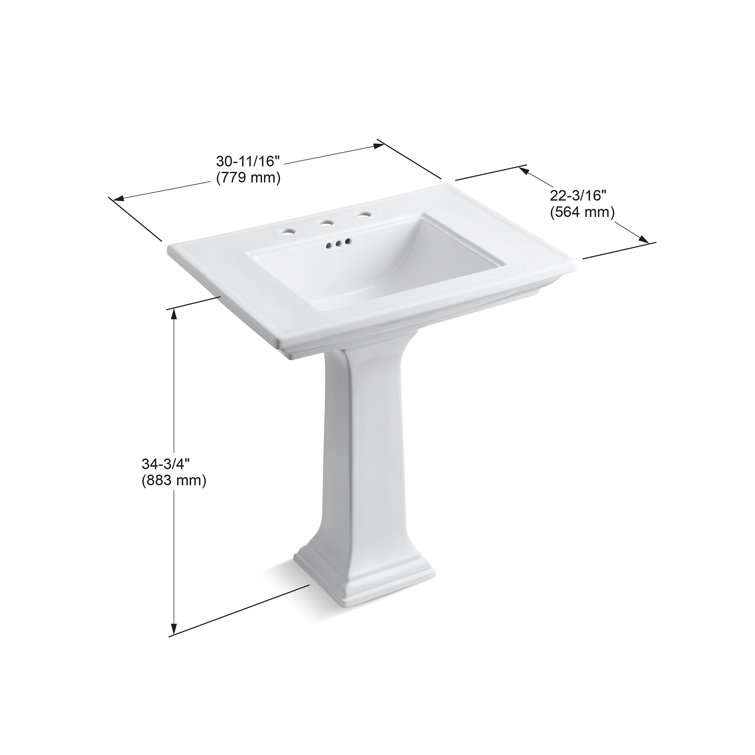Black Ceramic Pedestal Bathroom Sink with Single Faucet Hole