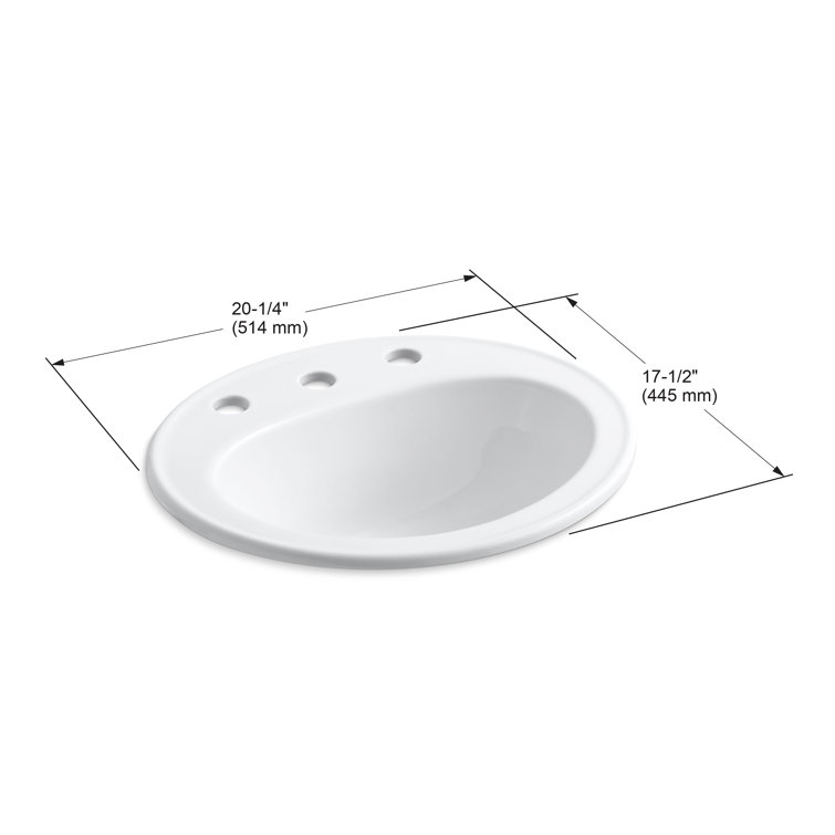 White Ceramic Oval Undermount Bathroom Sink with Overflow