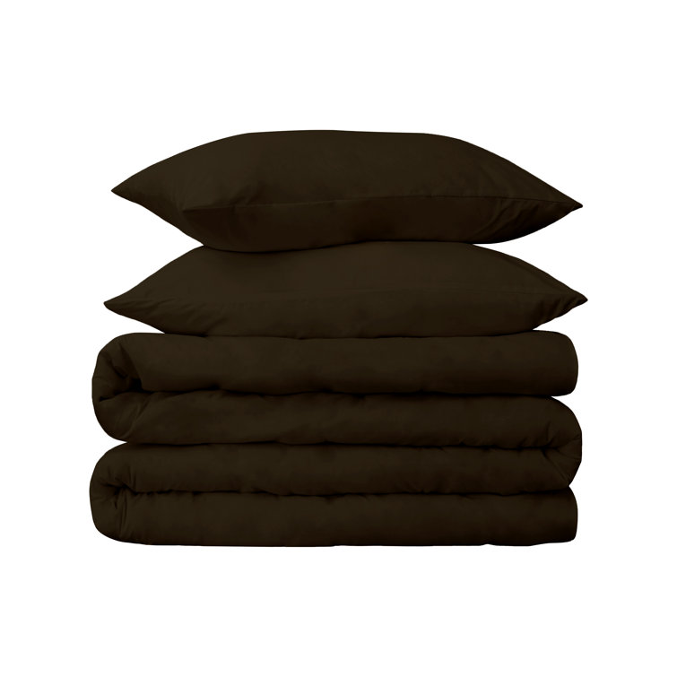 Chocolate Full/Queen Egyptian Cotton Sateen Duvet Cover Set