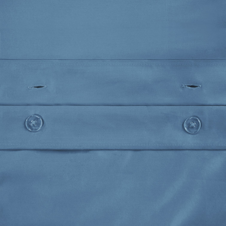 Medium Blue Twin Egyptian Cotton Duvet Cover Set