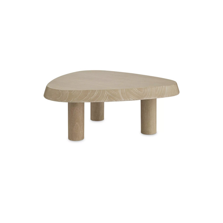 Scandinavian-Inspired Pebble-Shaped Brown Wooden Coffee Table