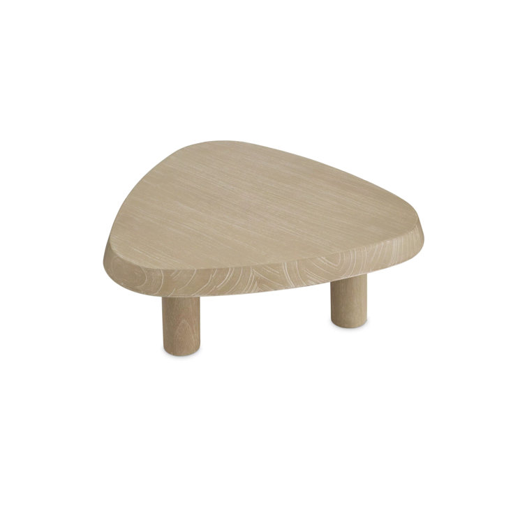 Scandinavian-Inspired Pebble-Shaped Brown Wooden Coffee Table