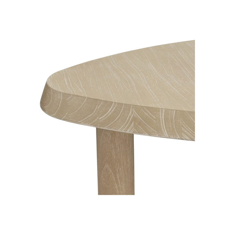 Scandinavian-Inspired Pebble-Shaped Brown Wooden Coffee Table