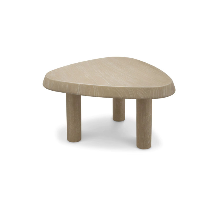 Scandinavian-Inspired Pebble-Shaped Brown Wooden Coffee Table